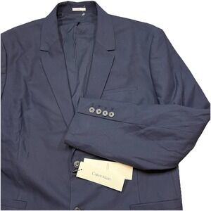 Calvin Klein Men's Refined Slim Blazer Jacket Dark Sapphire XL Stretch New 46